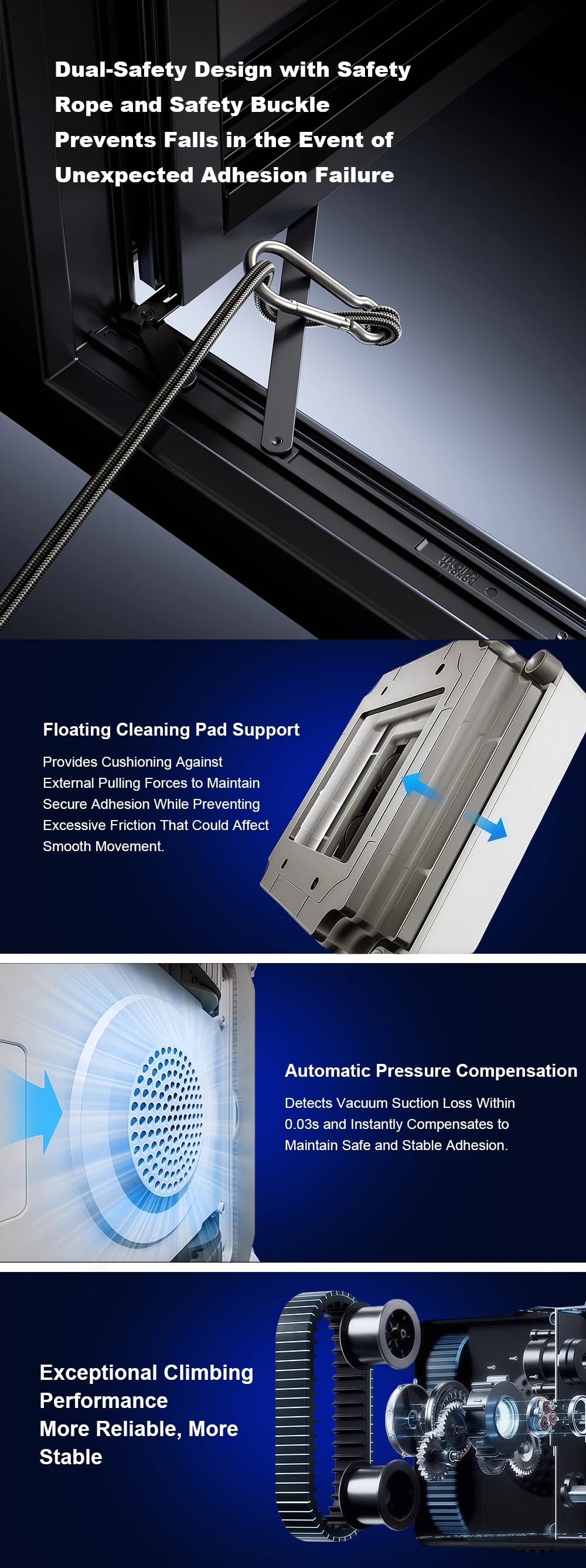 Window Cleaning Robot Liectroux G9 Vibrating Bionic Arms