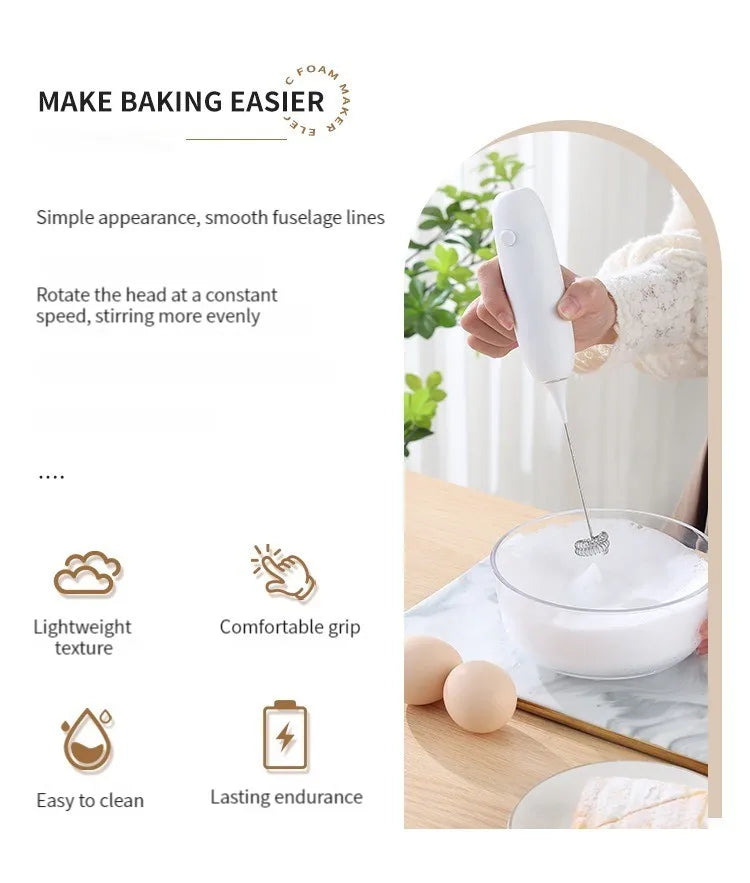 1pc Battery Model Handheld Egg Beater Froth Mixer
