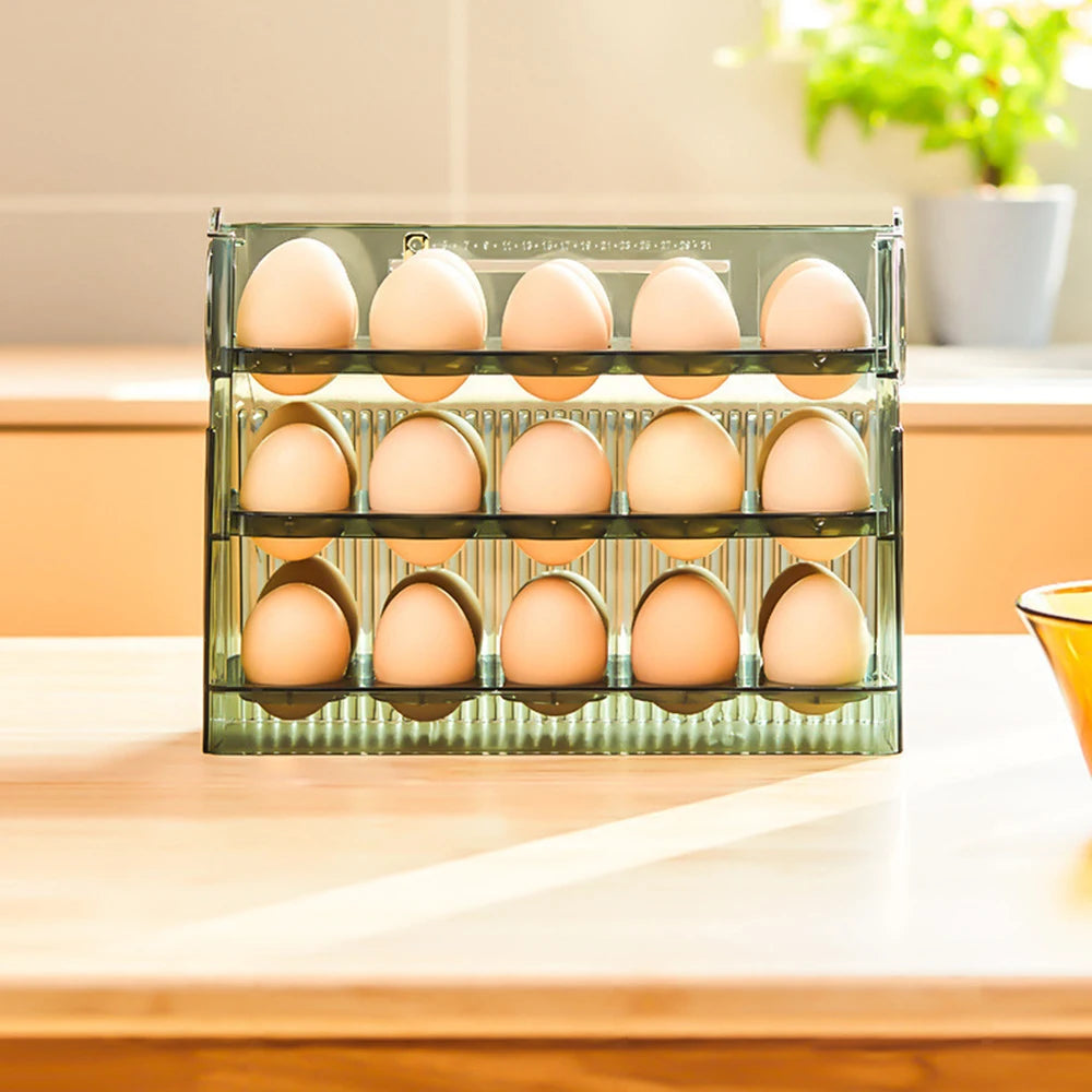Three-Layer Flippable Egg Holder 30 Eggs Egg Storage