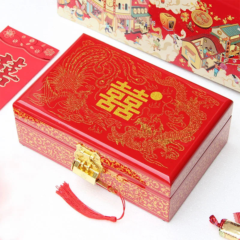 Chinese Style Wooden Lacquer Box Pu Er Tea