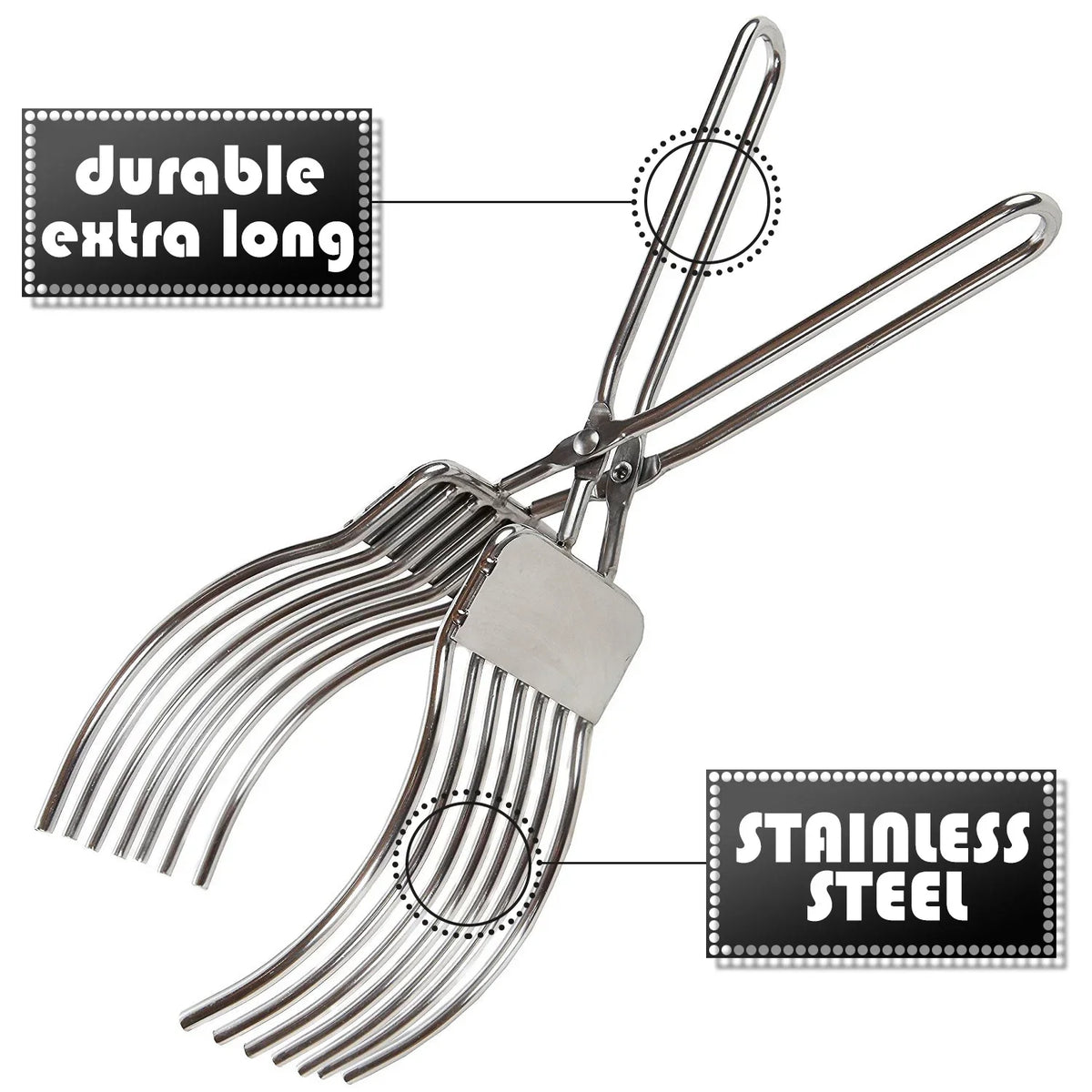 Stainless Steel Roast Beef Cutting Tongs Meat Bread