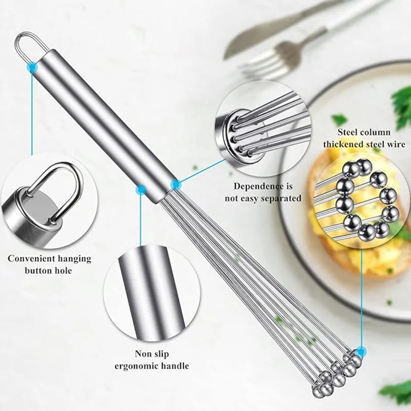 1pc Stainless Steel Ball Whisk Whisk Wire Egg