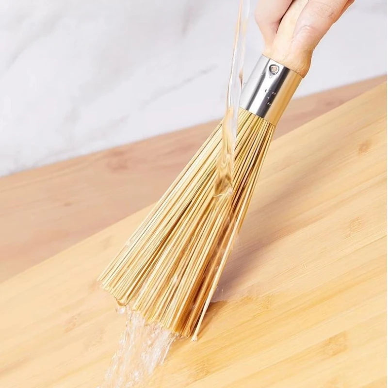 1pc Bamboo Dish Brush Oil-Resistant Stain-Removing Pot Scrubber