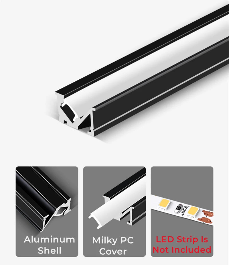 5m/1m/Pcs Invisible Led Recessed Aluminum Profile Hidden