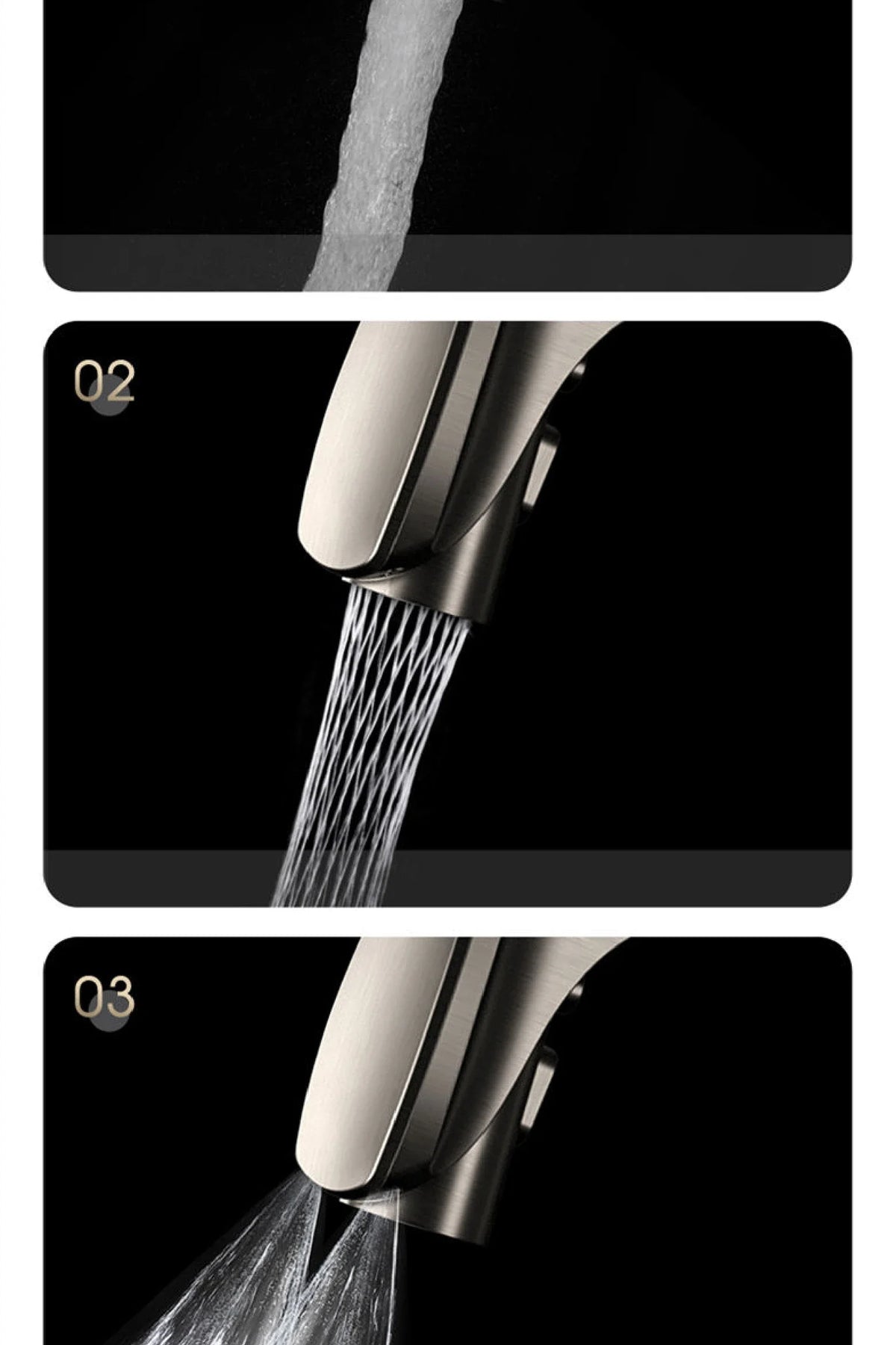 Luxury Brass Gun Gray Faucet Digital Display Intelligent