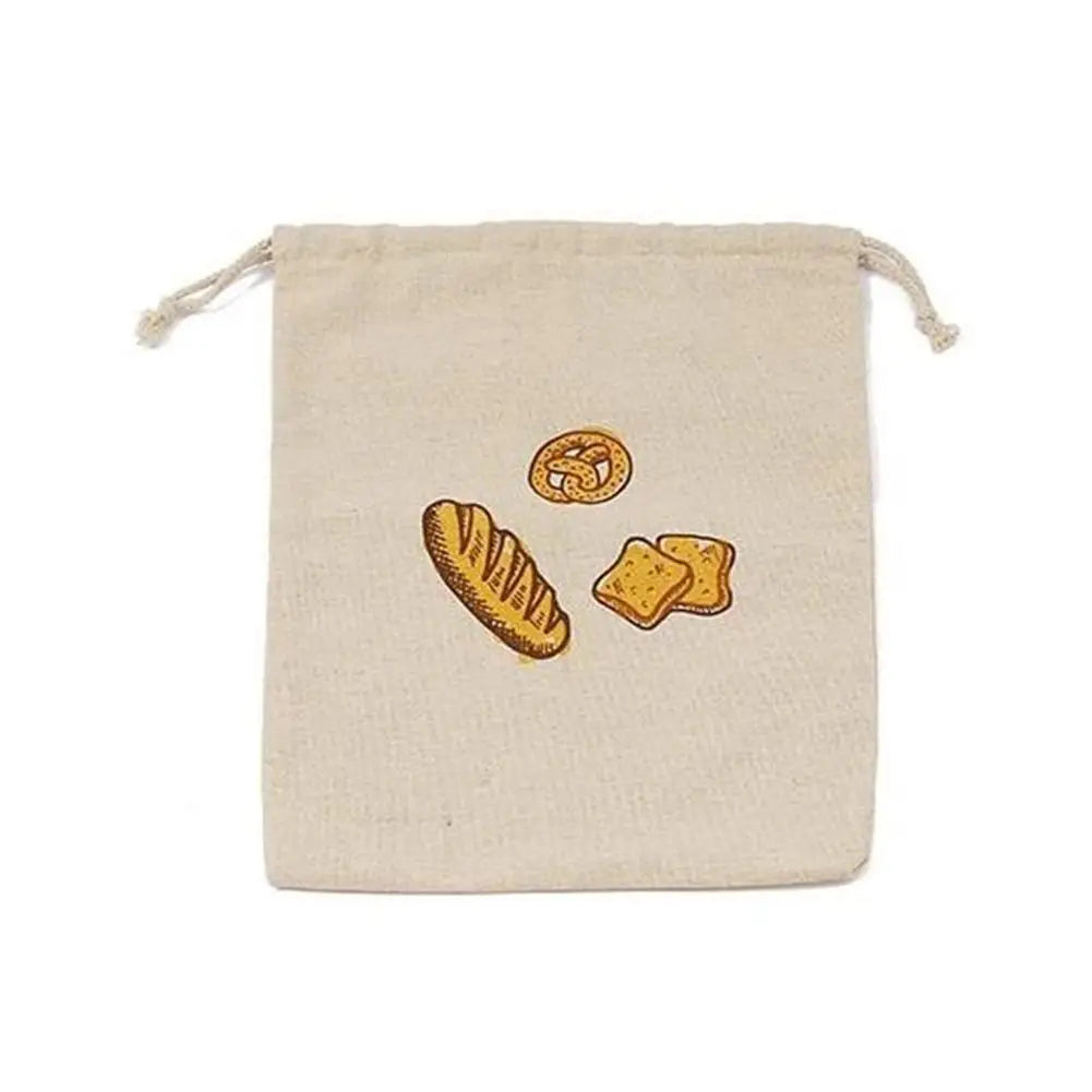 Linen Bread Bags Reusable Homemade Drawstring Loaf Bag