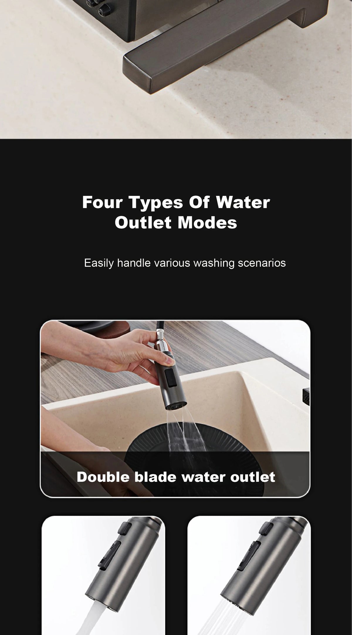 Luxury Gunmetal Brass Led Digital Display Faucet Hole
