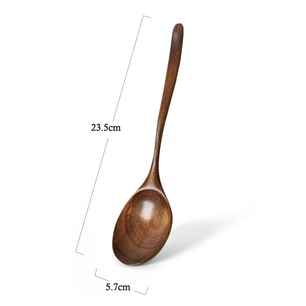 Natural Long Handle Wooden Spoon Japanese-Style Rice Scoop