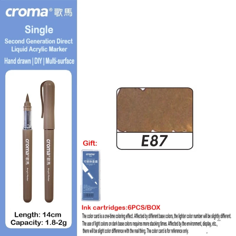 Croma 160/1 Colors Refillable Direct Liquid Acrylic Marker