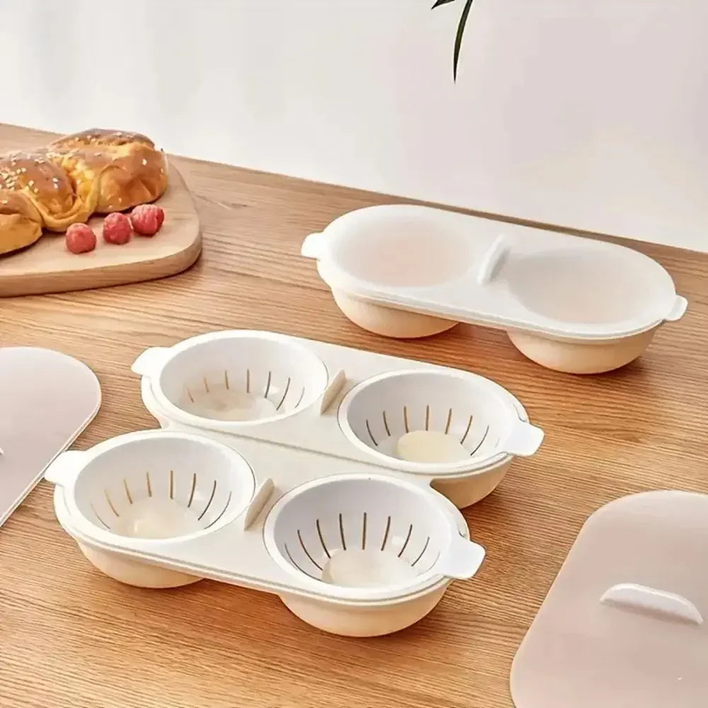 1pc Microwave Eggs Poacher Double-Cup Egg Boiler Spring
