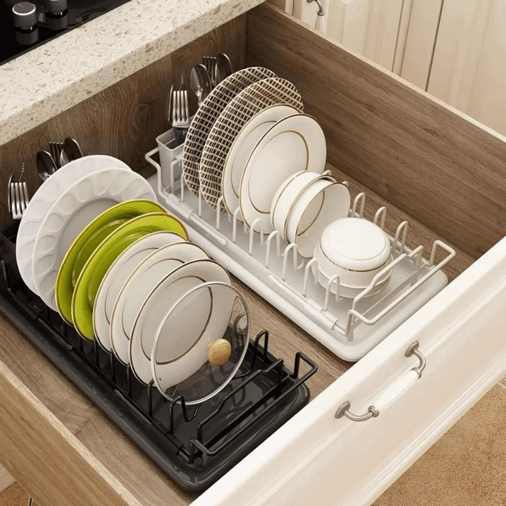 Non-Slip Expandable Dish Drying Rack Large Capacity Draining
