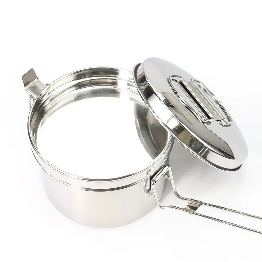 Tainless Steel Lunch Box 1200ml Outdoor Cooking Pots