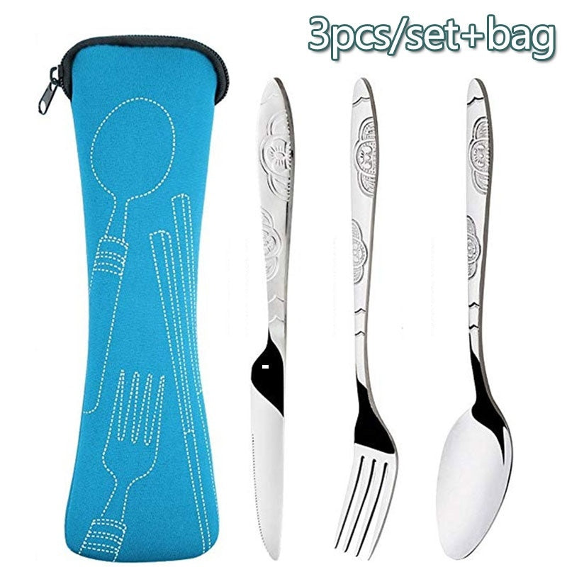 Picnic Tableware Washable Zipper Travel Cutlery Kit Case