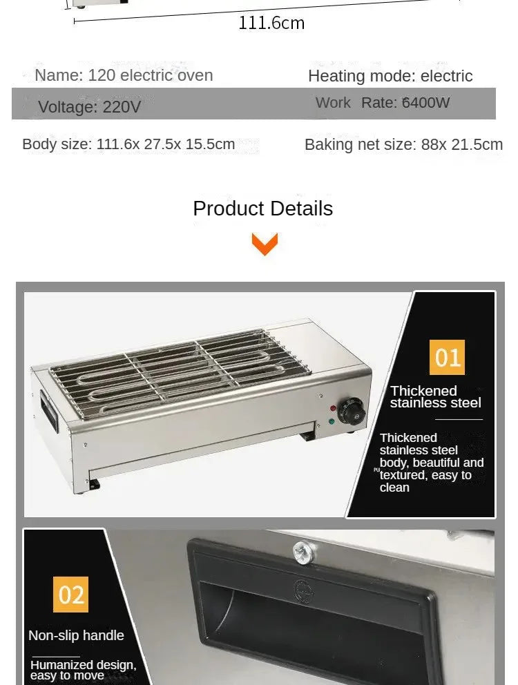 Electric Barbecue Grill Commercial Smoke-Free Indoor Stainless