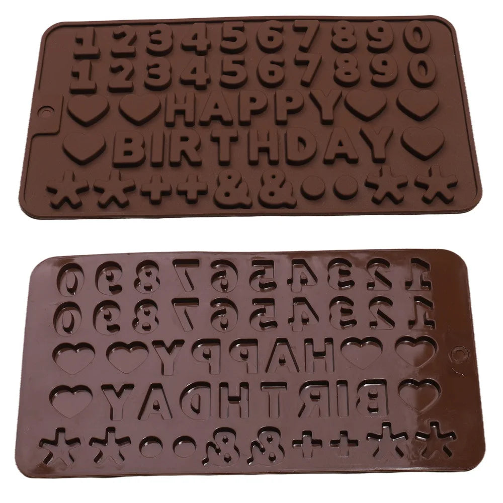 Silica Gel Silicone Mold 26 Letters Chocolate Number