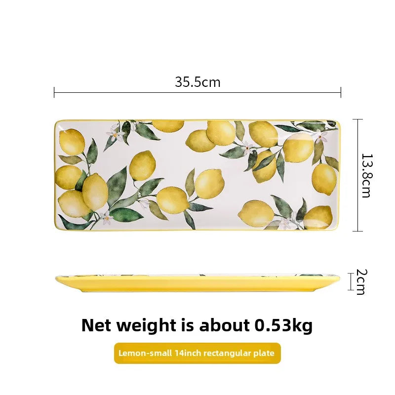 Creative Lemon Plate Ceramic Fruit Dish Ins Style