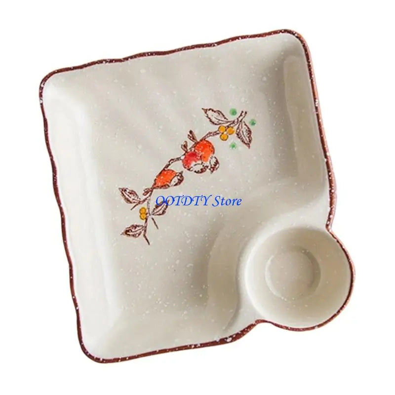 367a Square Ceramic Plate Including Hand Painted Vinegar