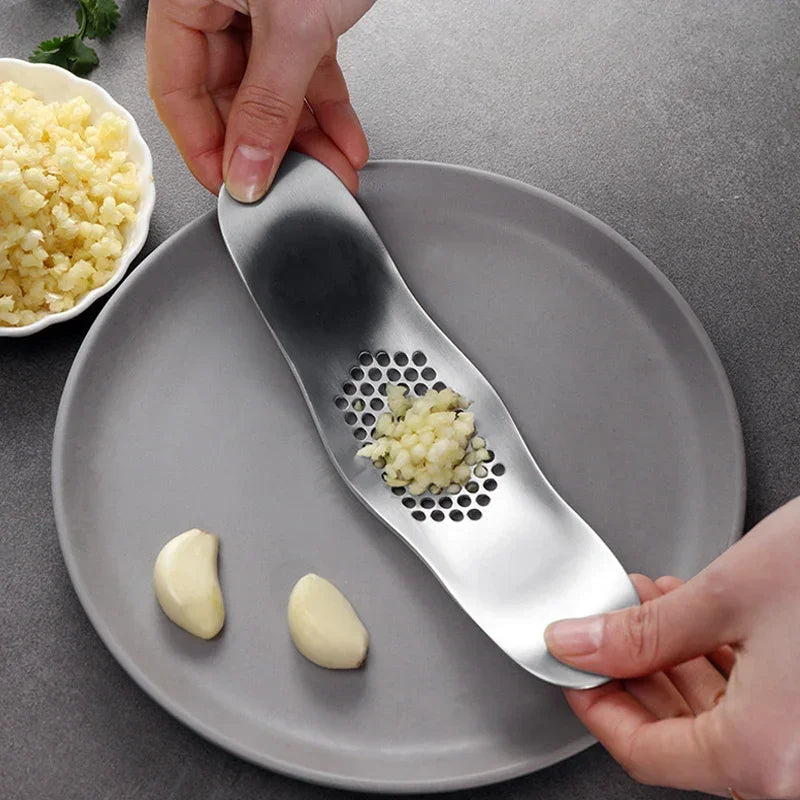 Garlic Press Rocker Stainless Steel Garlic Crusher Chopper