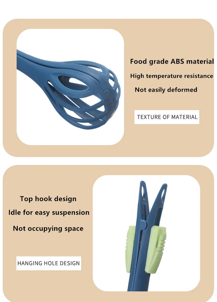 Egg Beater Whisk Milk Pasta Tongs Food Clips
