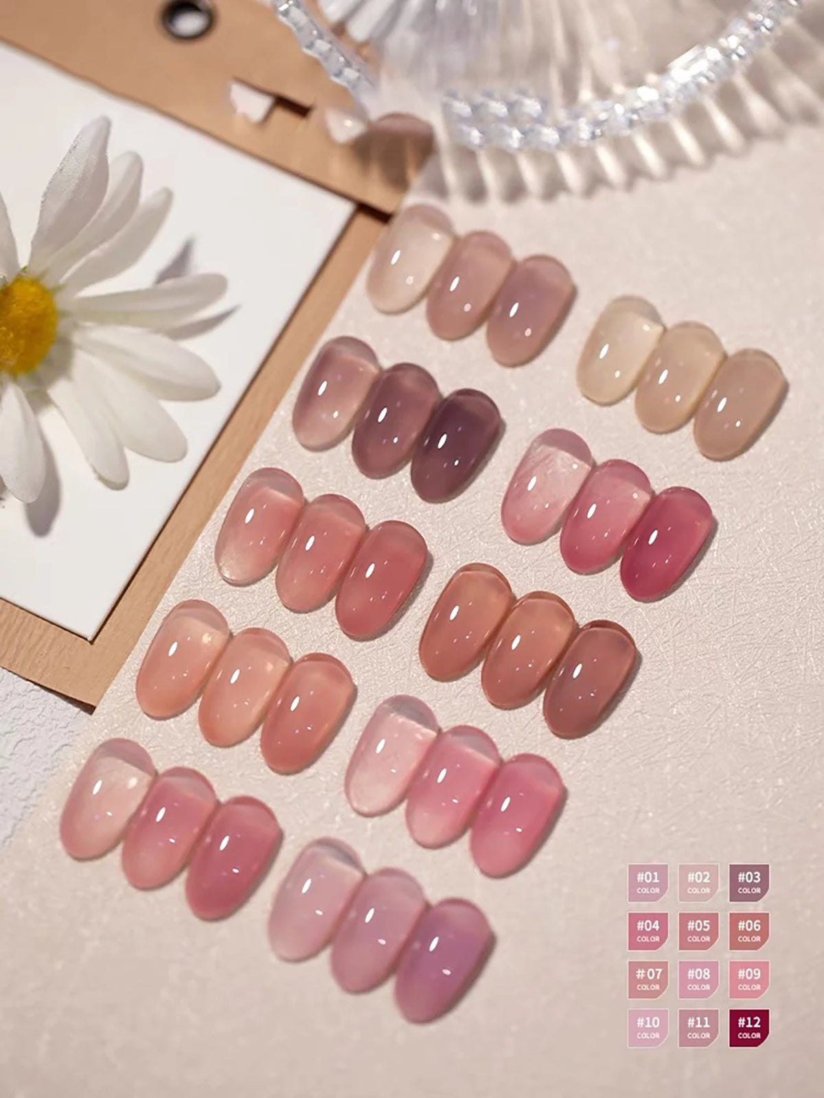 1-30pcs Zh Ice Transparent Nude Gel Nail Polish