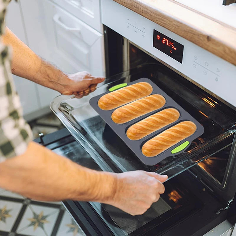 Silicone Loaf Pan Non-Stick Holes Baguette Pan Bread