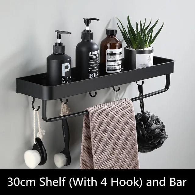 Bathroom Shelf Black Bathroom Shampoo Shower Storage Rack