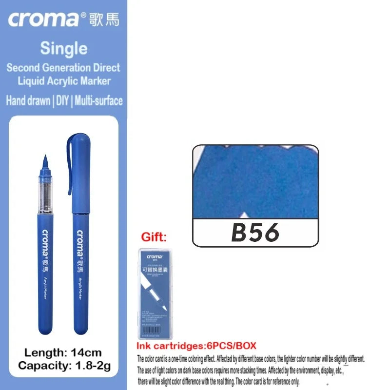 Croma 160/1 Colors Refillable Direct Liquid Acrylic Marker