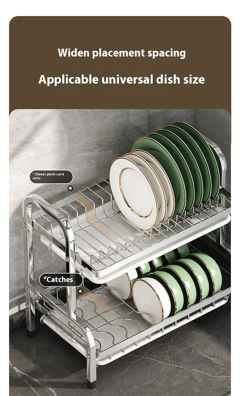 Dish Drying Rack Cutlery Holder Drain Tray Cutlery