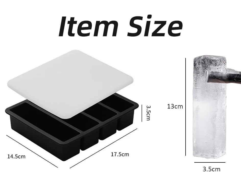 Ice Cube Tray Lid Large Long Ice Mold