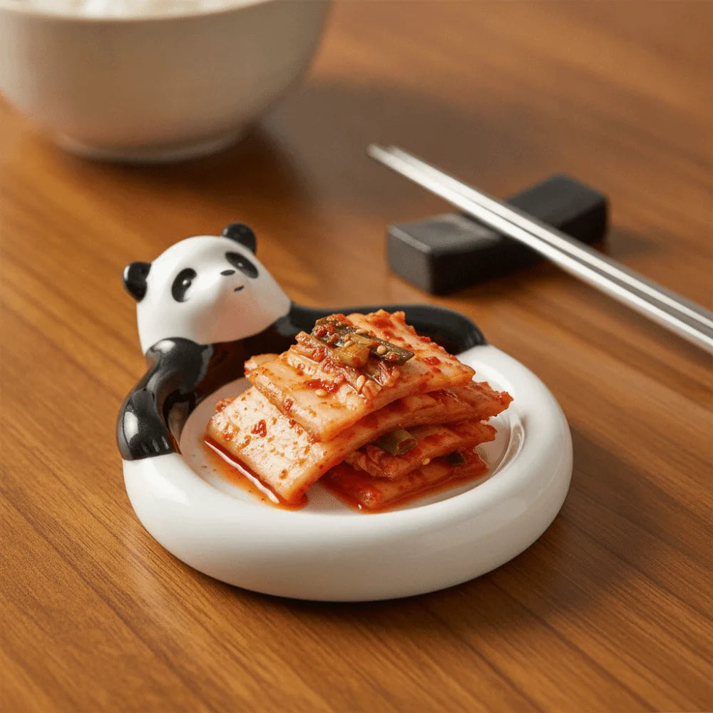 Tableware Ceramic Cartoon Animal Dipping Dishes Round White