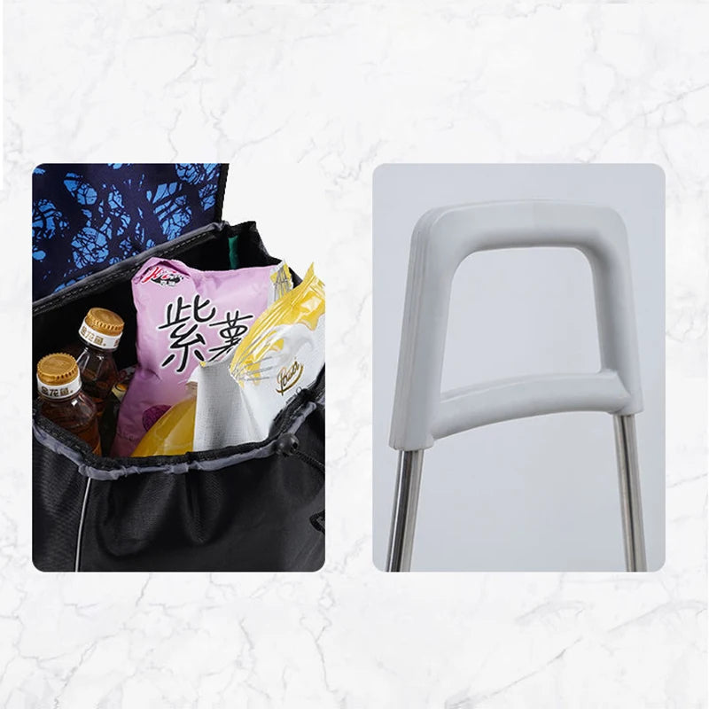 Foldable Shopping Cart Installation Grocery Stainless Steel