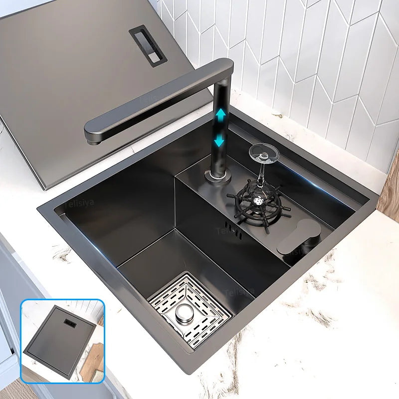 Hidden Bar Apartment Stainless Steel Sink Hand Wash