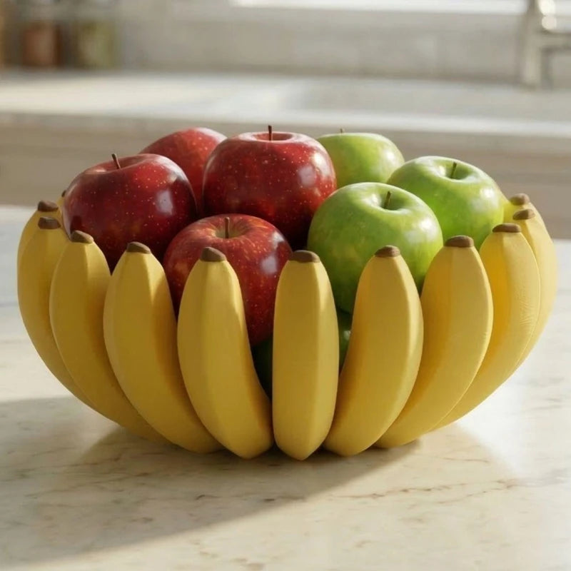 Unique Banana Shaped Fruit Bowl Counter Organizer Cute