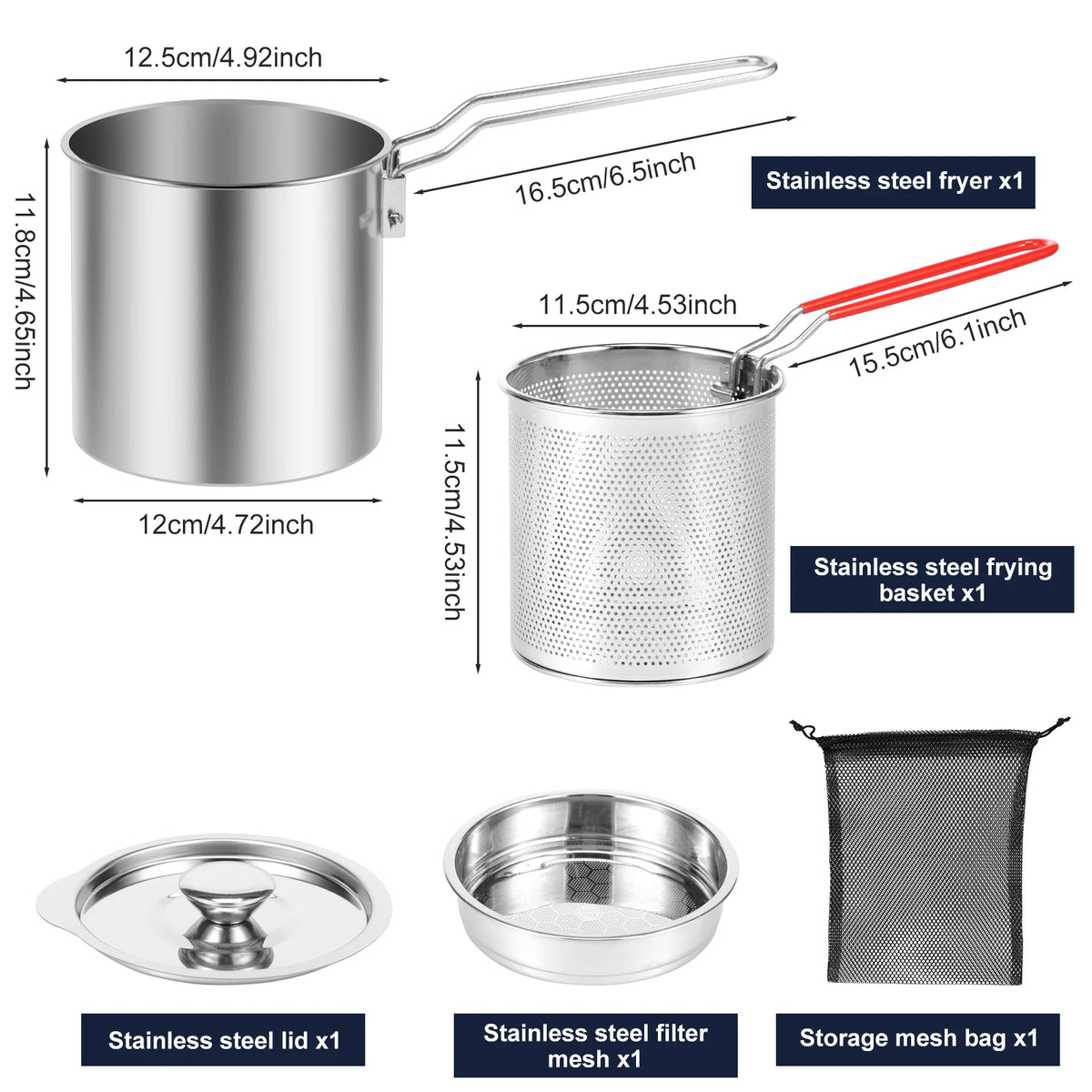 Deep Frying Pot Stainless Steel Fryer Pan Fry