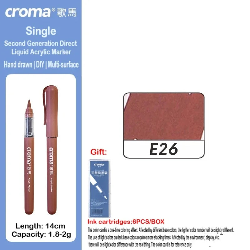 Croma 160/1 Colors Refillable Direct Liquid Acrylic Marker