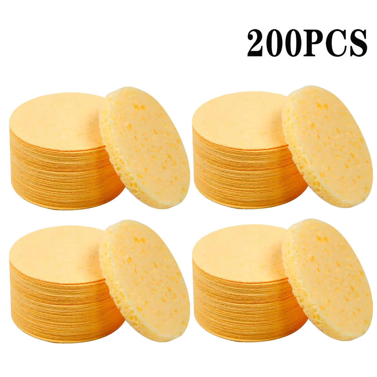 50-1000pcs Compress Face Wash Puff Natural Wood Pulp