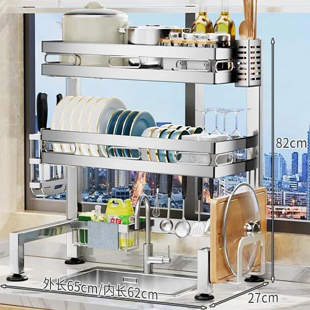 Storage Rack Countertop Sink Shelf Bowl Draining Rack