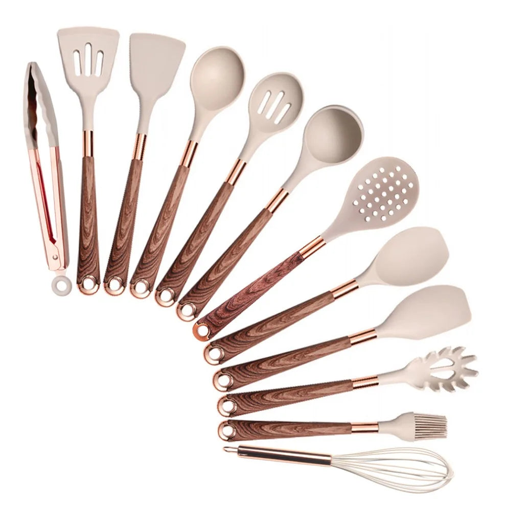 Silicone Cooking Utensils Non-Scratch Non-Stick Heat Resistant