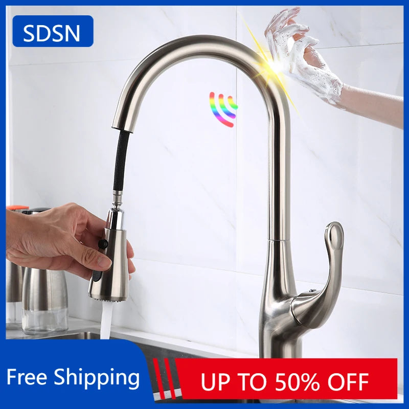 Brushed Nickel Touch On Faucet Quality Brass Cold