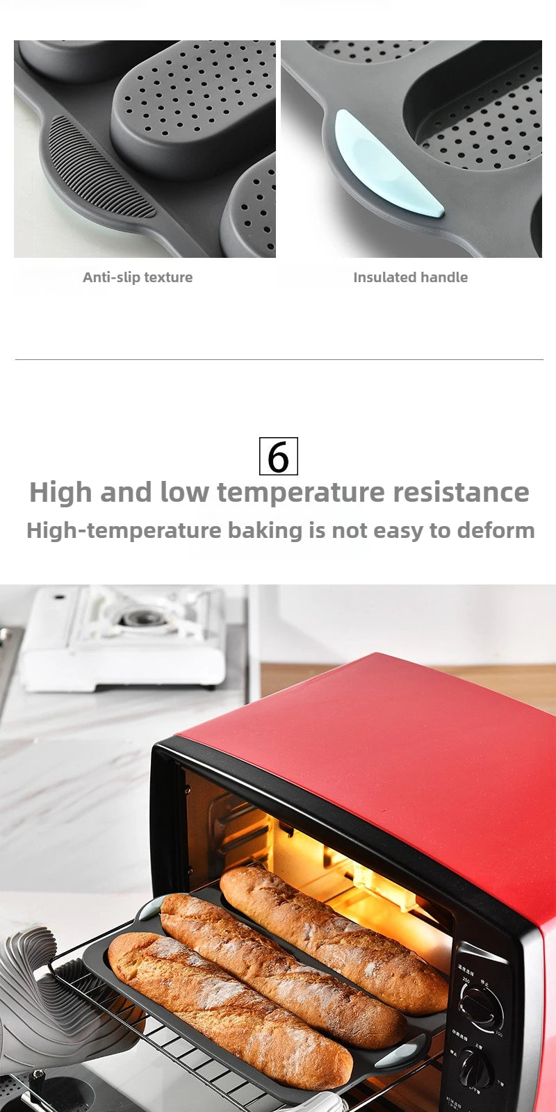 Silicone Baking Mold & Grid Nonstick Loaf Pan