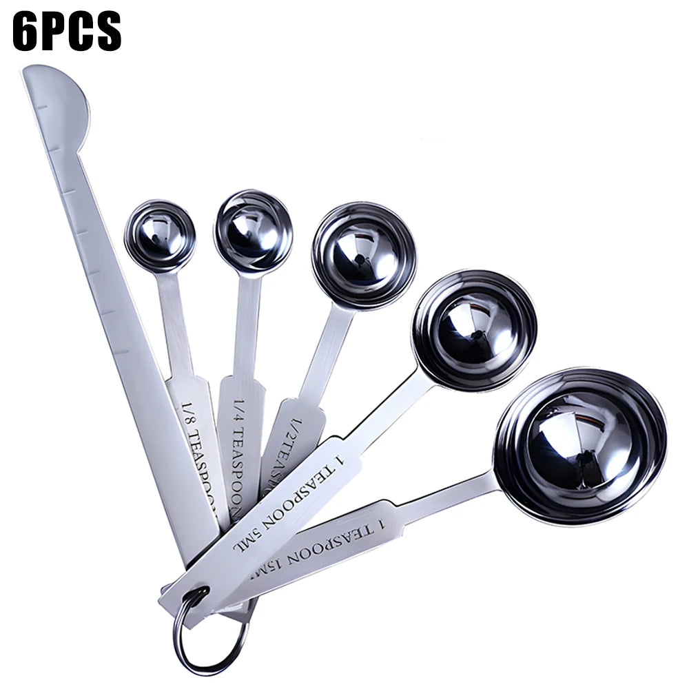 Stackable Measuring Cups Spoons Baking Stainless Steel Coffee