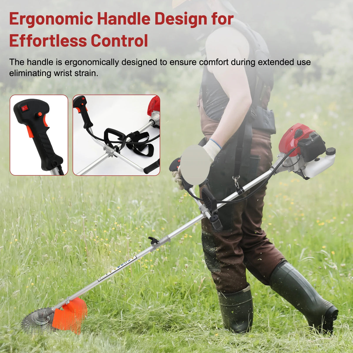52cc Weed Wacker 2-Stroke Gas Grass Trimmer 4-In-1
