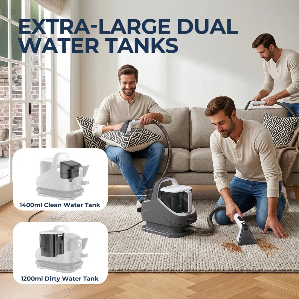 1300w Carpet Upholstery Cleaner 13kpa Suction 100 Steam