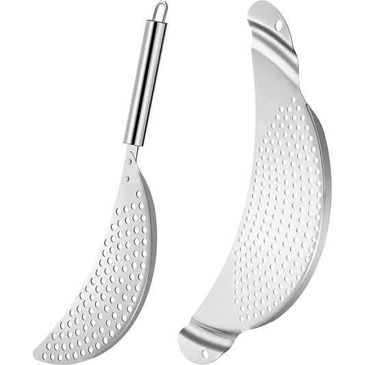 Lmetjma Stainless Steel Pot Strainer Handle Pasta Strainer