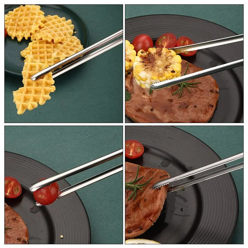 1pc 304 Stainless Steel Barbecue Clip Grill Tongs