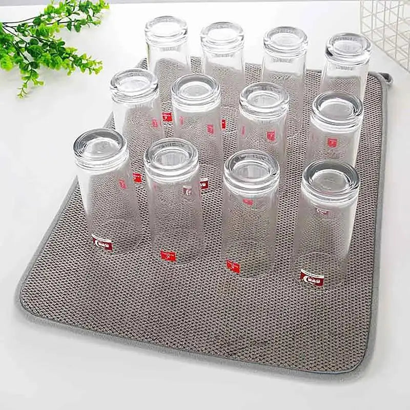 Dish Drying Mat In Cabinet Mats Microfiber Absorbent