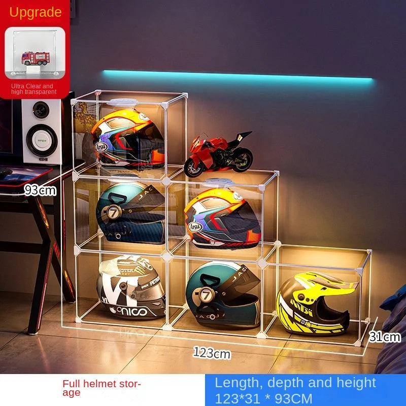 High Face Value Motorcycle Helmet Dustproof Storage Rack