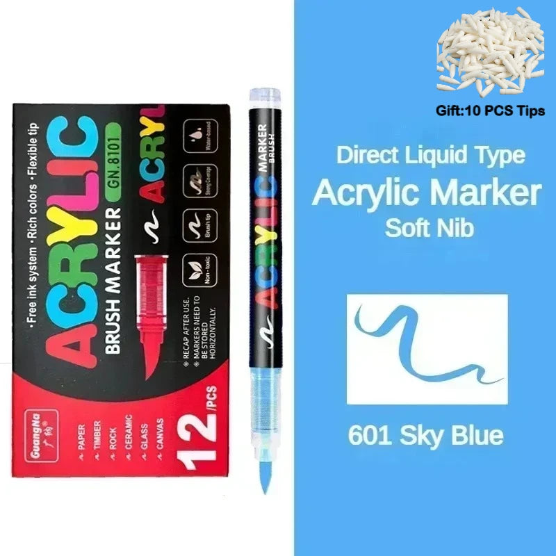 Guangna 12-360 Colors Acrylic Paint Pens Pencil Brush