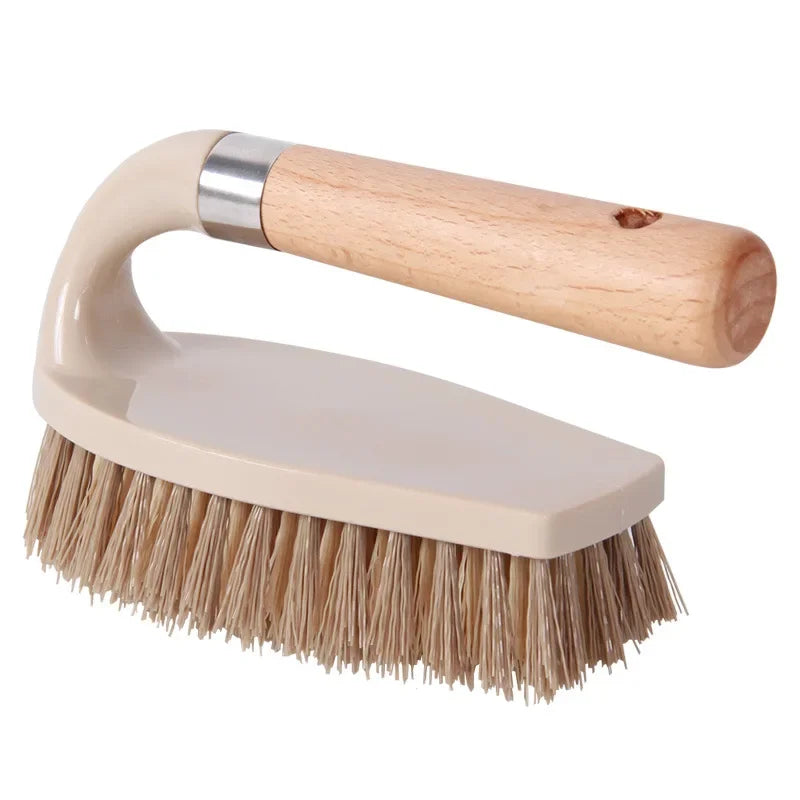 Wooden Handle Cleaning Brush Stiff Bristle Scrubber