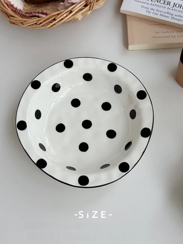 Hebden Style Creative Irregular Ceramic Diningware Black White